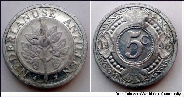Netherlands Antilles 5 cents. 1996