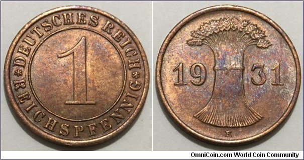 1 Reichspfennig (Weimar Republic // Copper 2g)