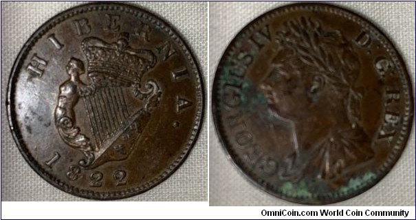  George IV Irish Half Penny