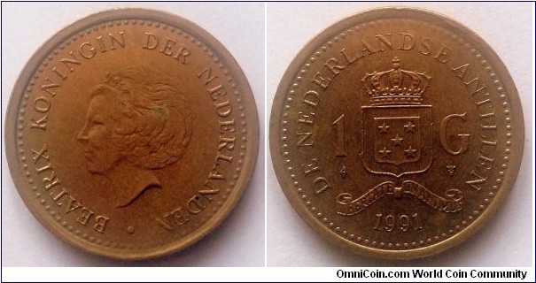 Netherlands Antilles 1 gulden. 1991