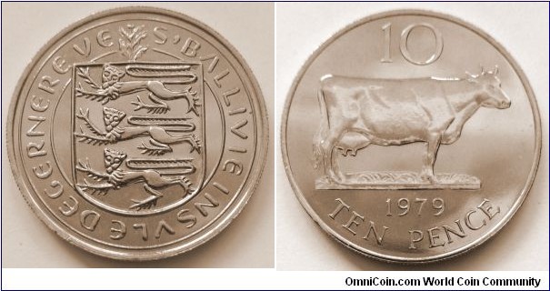 Guernsey 10 pence. 1979, Proof issue. Mintage: 20.000 pcs.