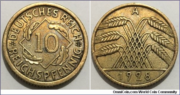 10 Reichspfennig (Weimar Republic // Aluminium-bronze) 