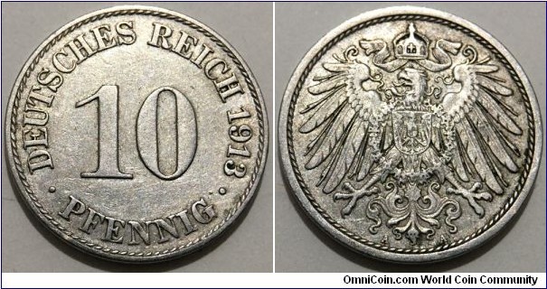 10 Pfennig (German Empire / Kaiser Wilhelm II // Copper-Nickel)