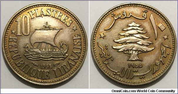 10 Piastres (Republic of Lebanon // Aluminium-bronze)