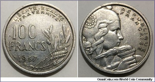 100 Francs (4th French Republic / Copper-Nickel 75/25)