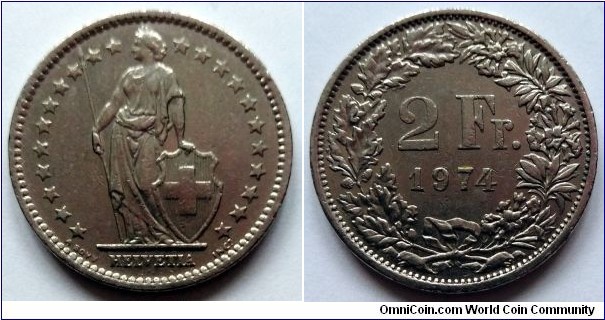 Switzerland 2 francs.
1974