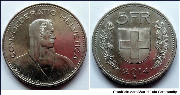 Switzerland 5 francs.
2014