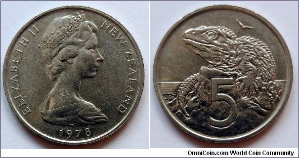 New Zealand 5 cents. 
1978
