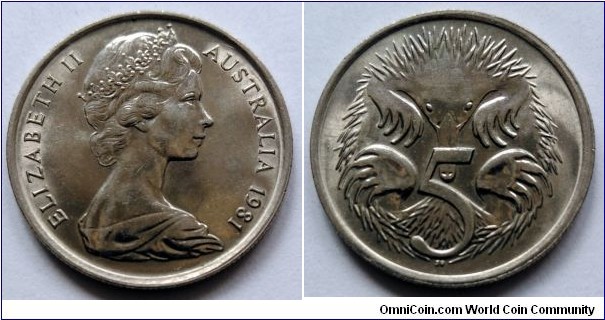 Australia 5 cents.
1981 (II)