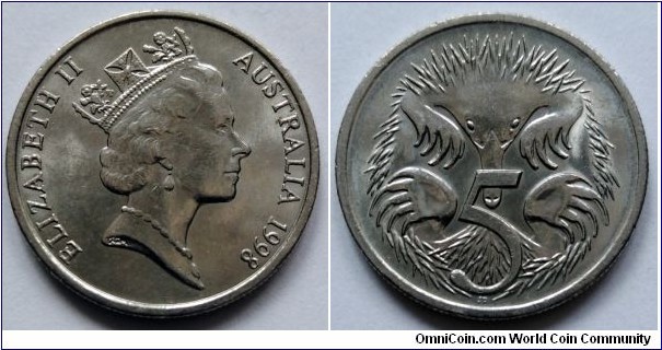 Australia 5 cents.
1998