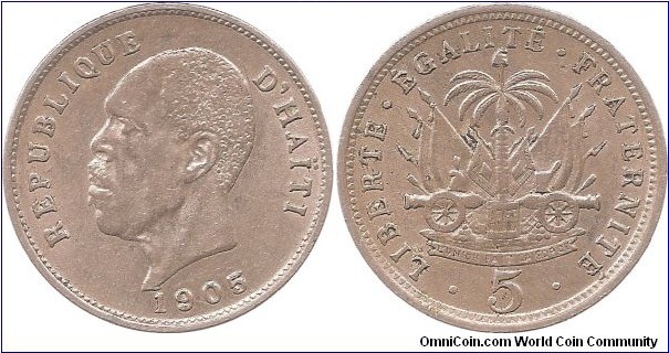 5 Centimes 1905 Haiti
