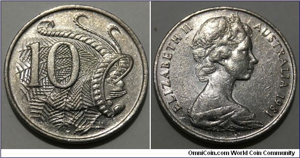 10 Cents (Commonwealth of Australia / Queen Elizabeth II // Copper-Nickel 75/25)