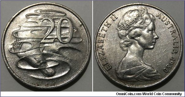 20 Cents (Commonwealth of Australia / Queen Elizabeth II // Copper-Nickel 75/25) 