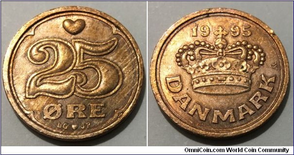 25 Ore (Kingdom of Denmark / Queen 	Margrethe II // Bronze 2.8g)