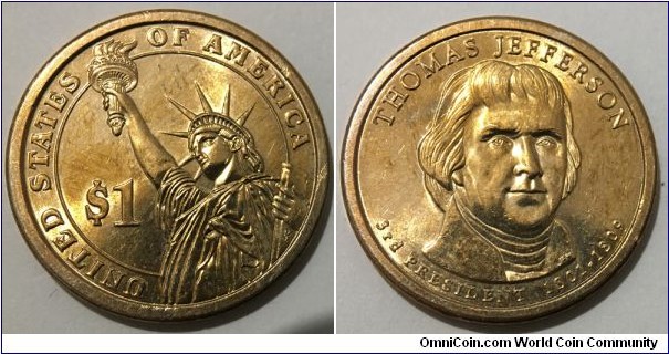 1 Dollar (Federal State - USA / Thomas Jefferson // Manganese-Brass) 