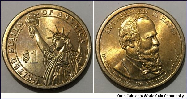 1 Dollar (Federal State - USA / Rutherford B. Hayes // Manganese-Brass)