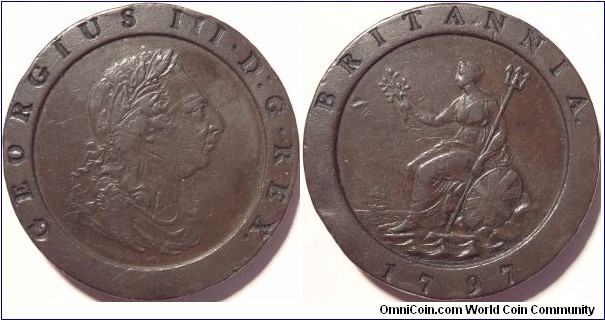 AE 2 Pence 1797 Boulton Mint