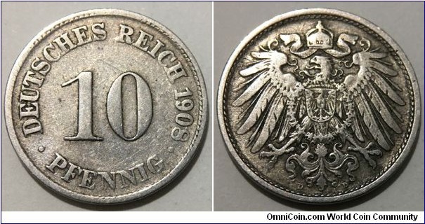 10 Pfennig (German Empire / Kaiser Wilhelm II // Copper-Nickel) 