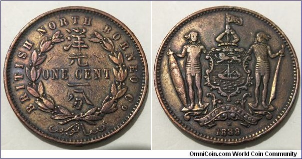 1 Cent (British North Borneo - Protectorat of British Empire / Queen Victoria // Bronze 9.25g)