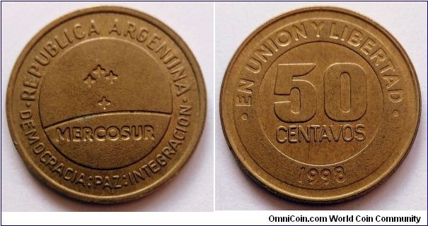 Argentina 50 centavos.
1998, Mercosur