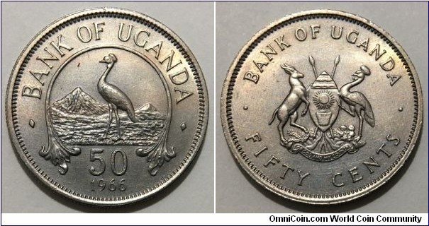 50 Cents (Republic of Uganda // Copper-Nickel)