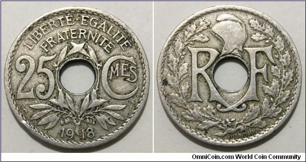 25 Centimes (3rd French Republic // Copper-Nickel)