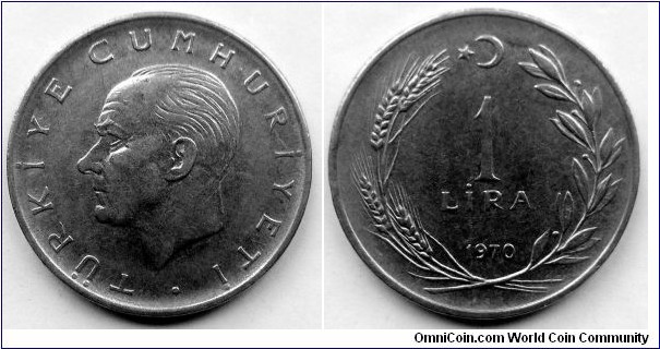 Turkey 1 lira.
1970