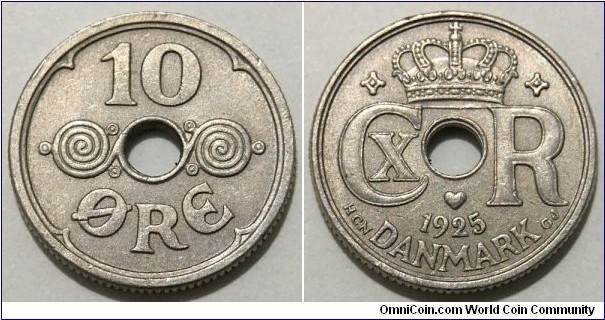 10 Ore (Kingdom of Denmark / King Christian X // Copper-Nickel)