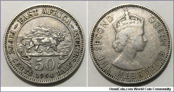 50 Cents / 1/2 Shilling (British East Africa / Queen Elizabeth II // Copper-Nickel)