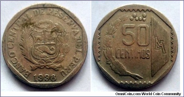 Peru 50 centimos.
1998
