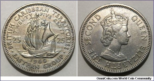 25 Cents (British Caribbean Territories - Eastern Group / Queen Elizabeth II // Copper-nickel 75/25)