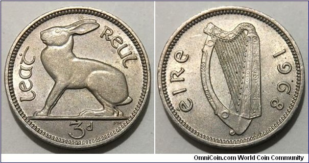 1/2 Reul / 3 Pingin (Republic of Ireland // Copper-Nickel)