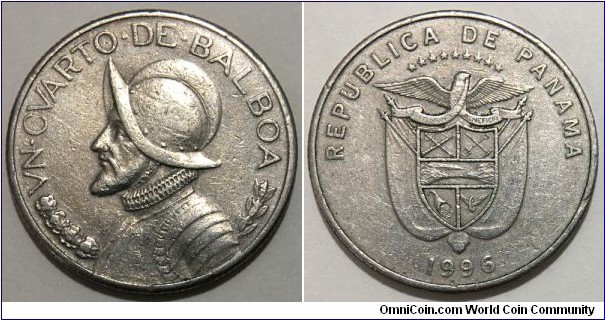 1/4 Balboa (Republic of Panama // Copper-nickel clad Copper)