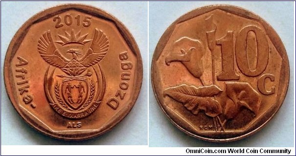 South Africa 10 cents.
2015, Afrika - Dzonga (Tsonga)