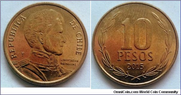 Chile 10 pesos.
2015