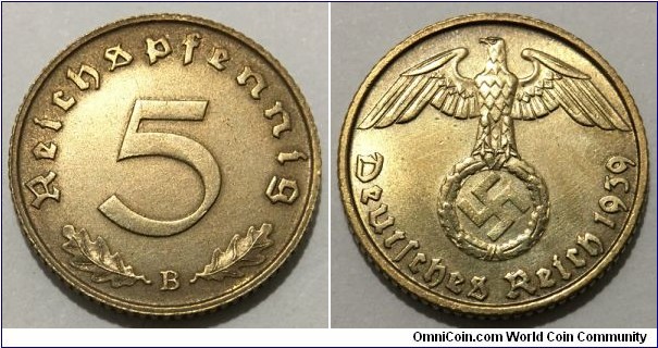 5 Reichspfennig (Third Reich // Aluminium-Bronze)
