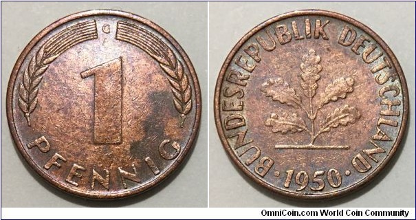 1 Pfennig (West Germany - Federal Republic // Copper clad steel) 