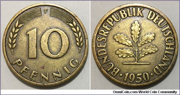 10 Pfennig (West Germany - Federal Republic // Brass clad steel) 