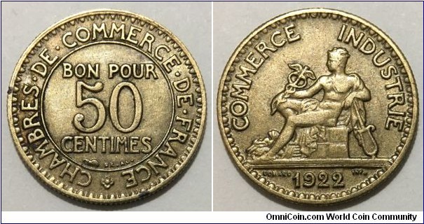 50 Centimes (3rd French Republic / Chambers of Commerce // Copper-Aluminium)
