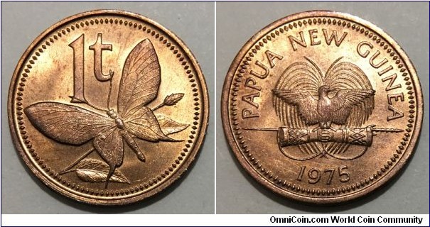 1 Toea (Commonwealth - Independent State of Papua New Guinea / Queen Elizabeth II // Bronze 2g)