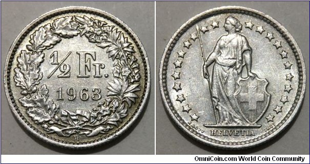 1/2 Franken (Swiss Confederation // SILVER 0.835 / 2.5g / ⌀18.2mm) 