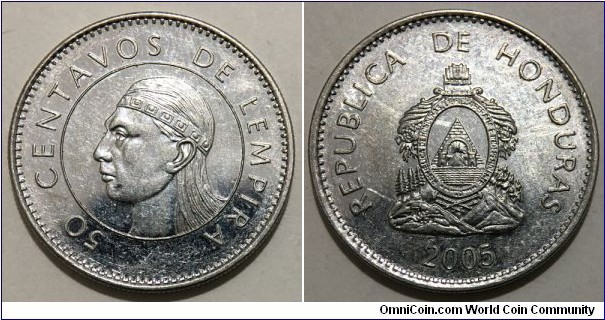 50 Centavos (Republic of Honduras // Nickel plated Steel)