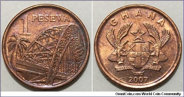 1 Pesewa (Republic of Ghana // Copper plated Steel) 