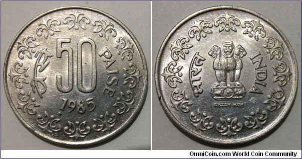 50 Paise (Republic of India // Copper-Nickel) 	
