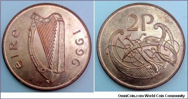 Ireland 2 pence.
1996