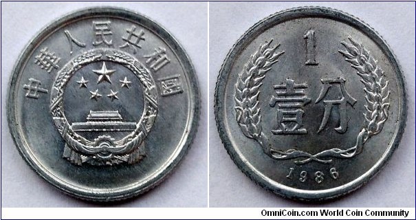 China 1 fen.
1986