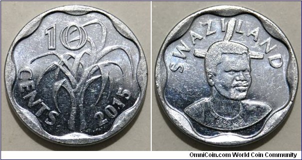 10 Cents (Kingdom of Eswatini / King Mswati III // Stainless Steel)
