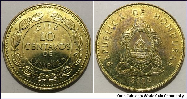 10 Centavos (Republic of Honduras // Brass 6g)