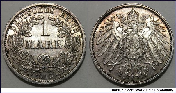 1 Mark (German Empire / Kaiser Wilhelm II // SILVER 0.900 / 5.556g / ⌀24mm)
