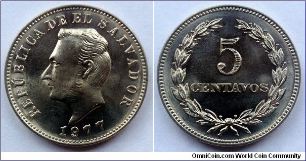 El Salvador 5 centavos. 1977